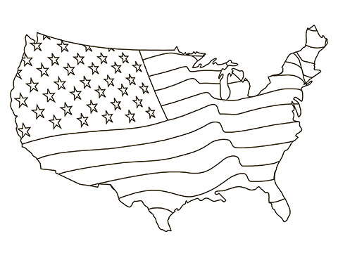 american flag coloring page free