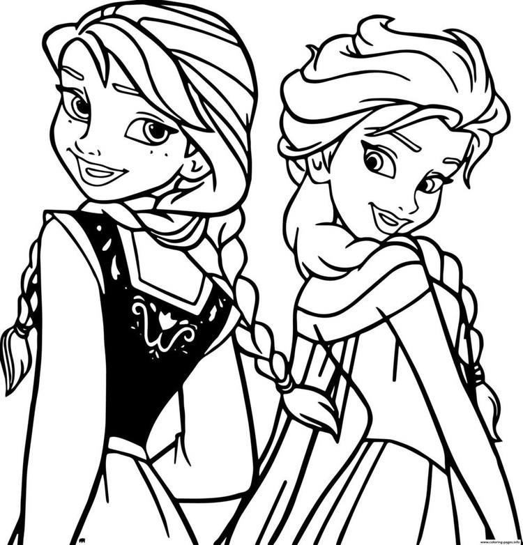 anna and elsa coloring pages