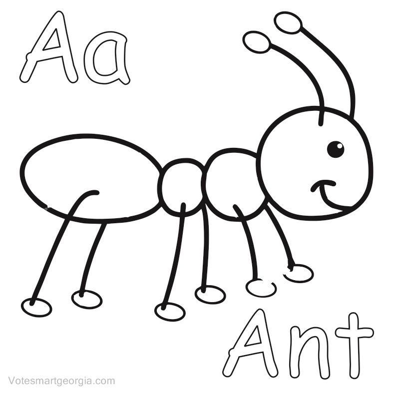 ant coloring page for toddlers