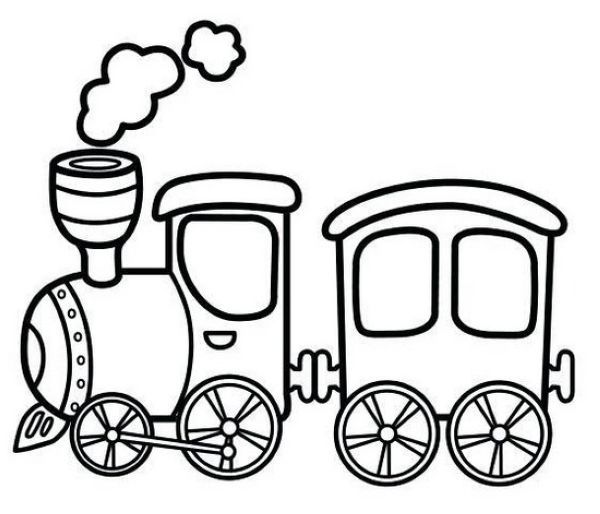antique steam train cartoon coloring sheet online