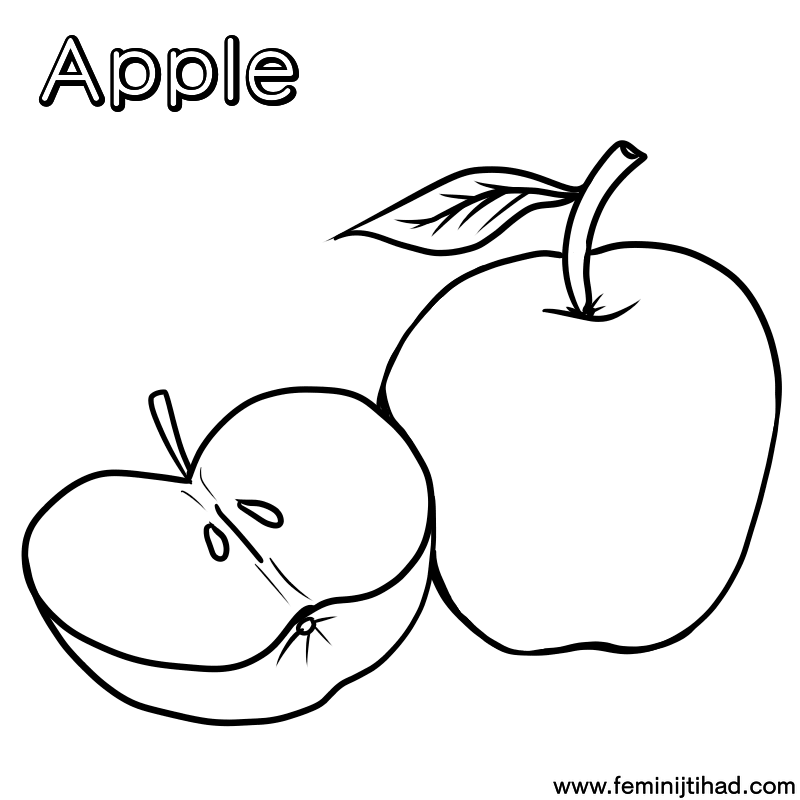 apple coloring pages for kindergarten