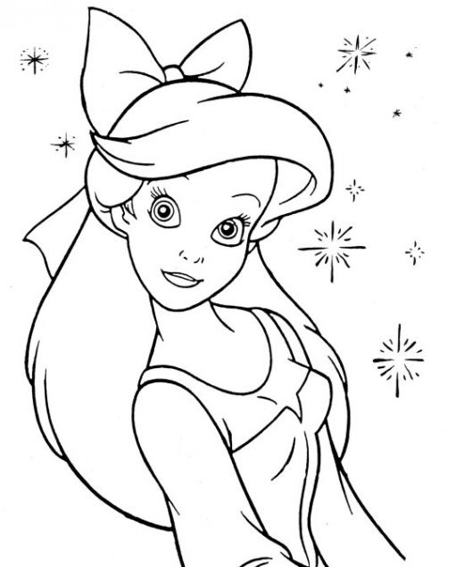 coloring pages of baby ariel