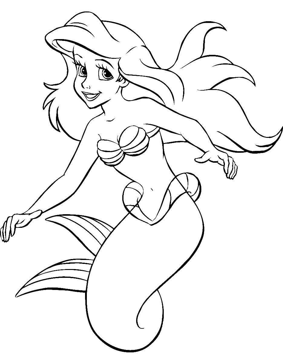 coloring pages of ariel and flounder