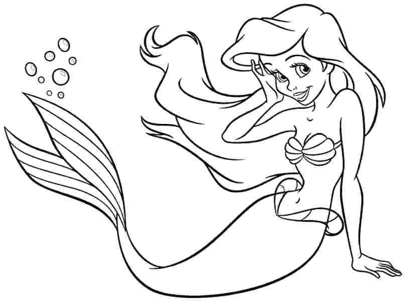 ariel christmas coloring pages