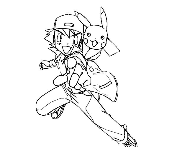 ash and pikachu coloring pages