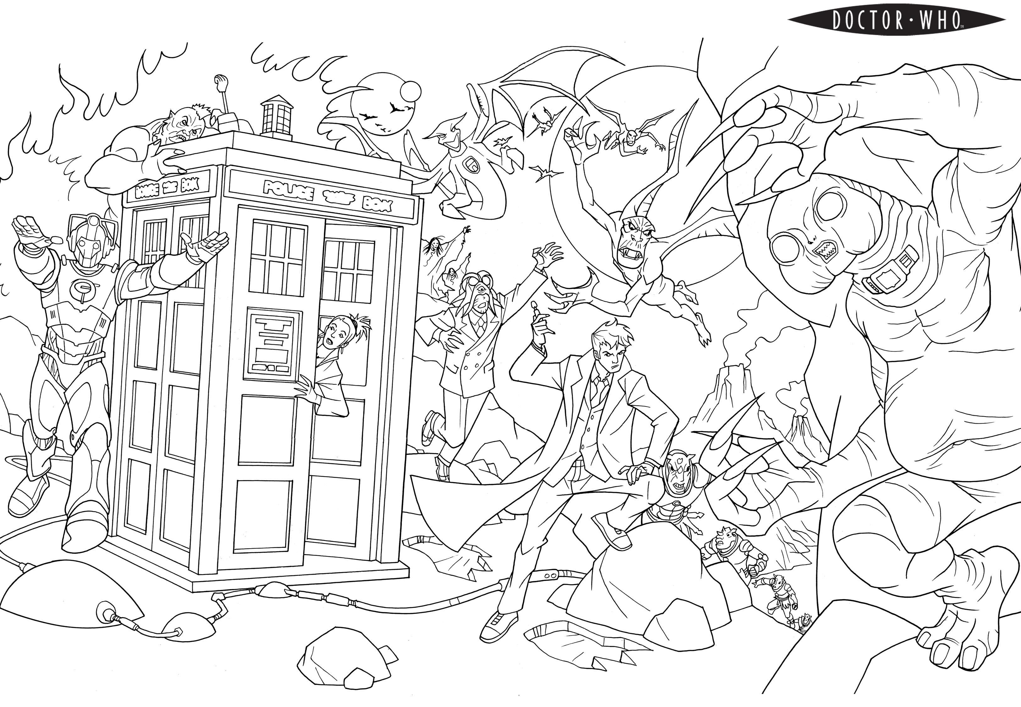 doctor who coloring pages free