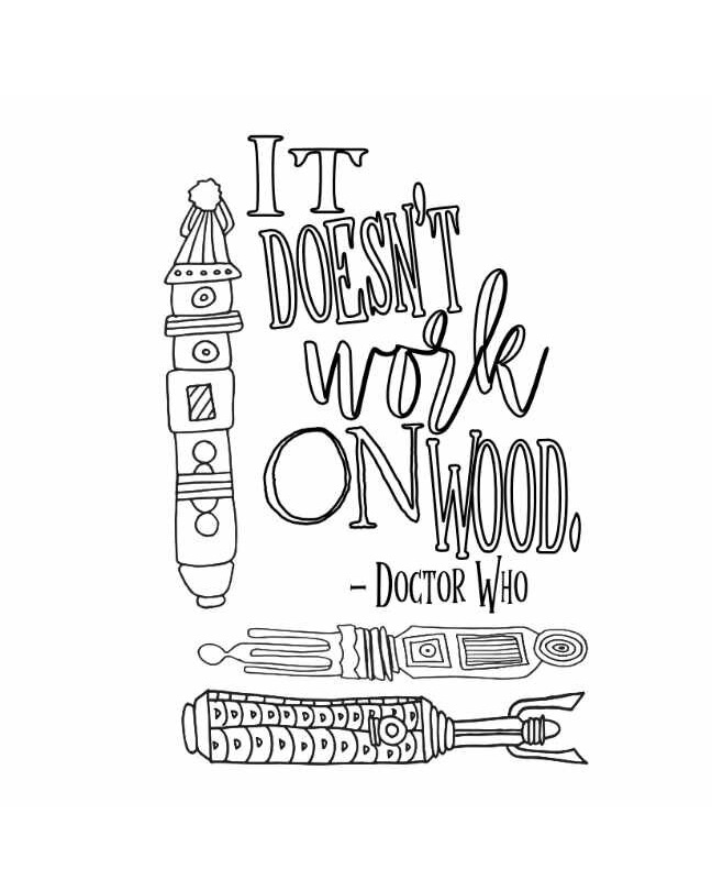 doctor who quotes coloring pages