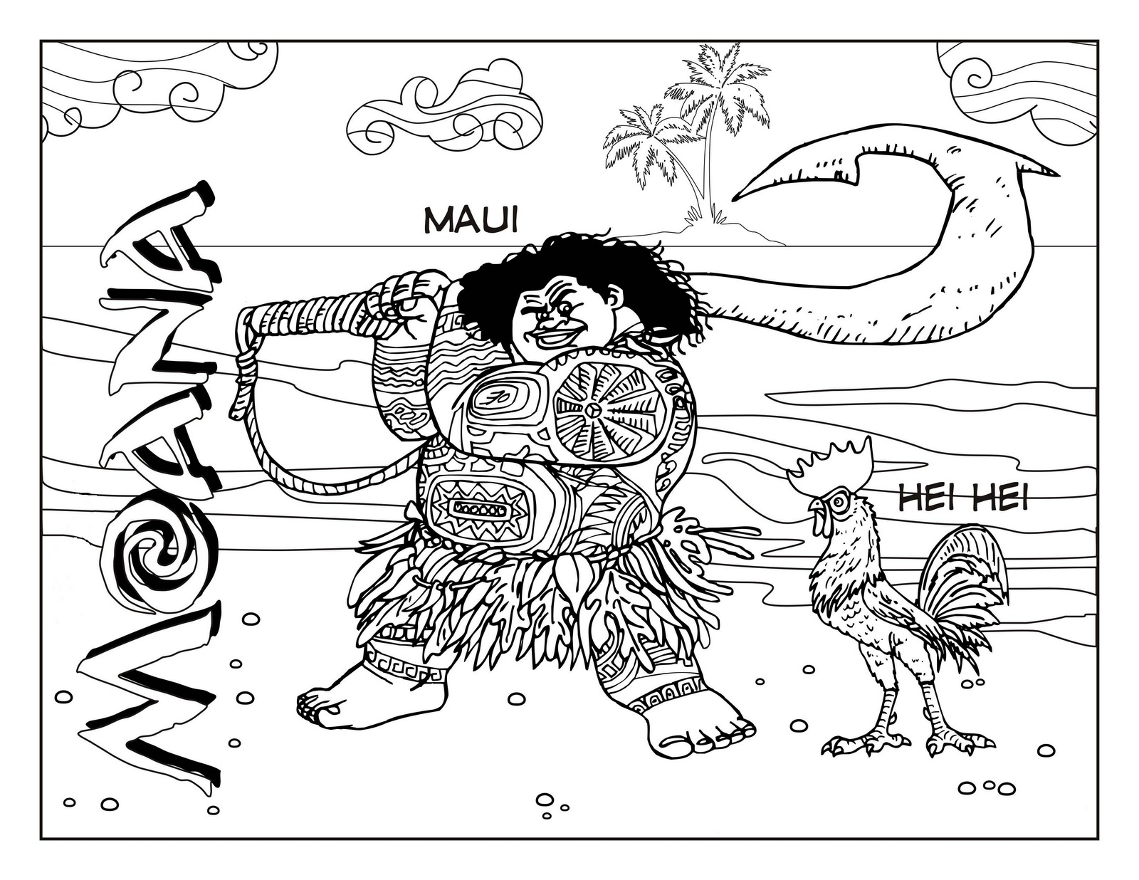 the hair the bod maui coloring pages