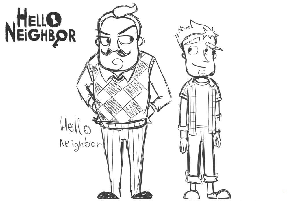 hello neighbor character coloring pages printable