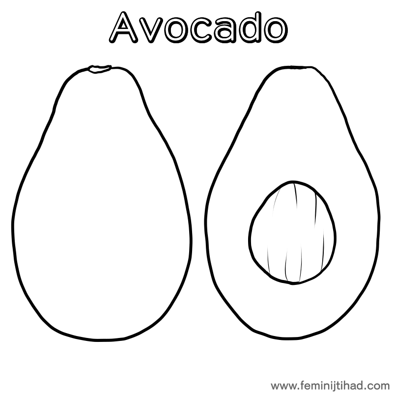 avocado coloring page