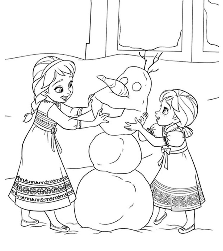 baby elsa and anna coloring pages