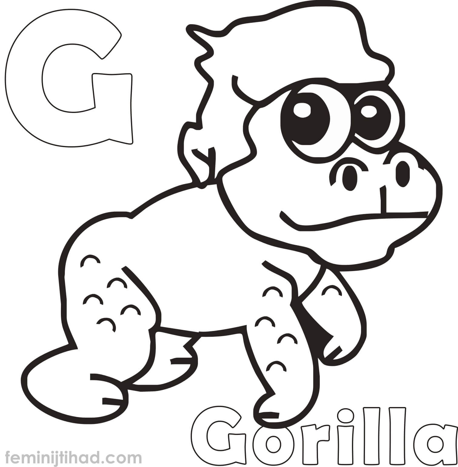 baby gorilla coloring page