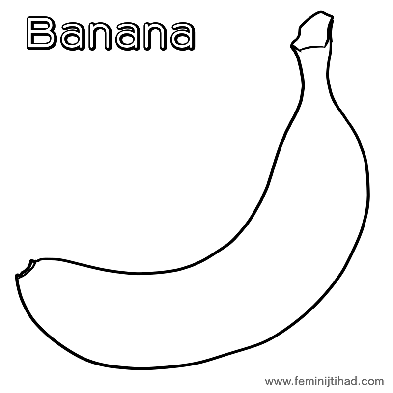 Free Banana Coloring Pages PDF To Print - Coloringfolder.com