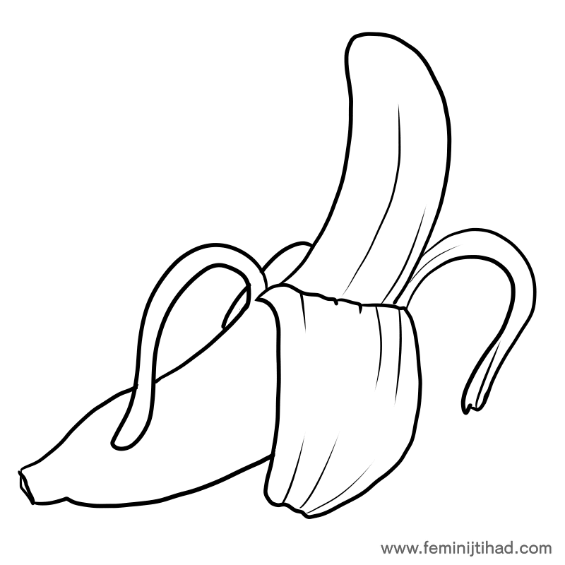 banana coloring page free
