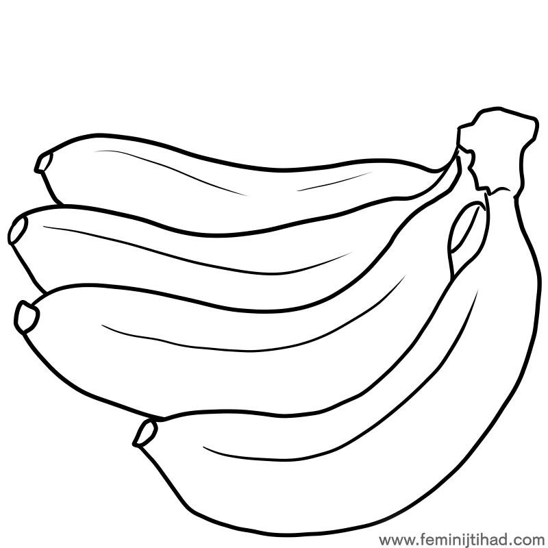 banana coloring page print