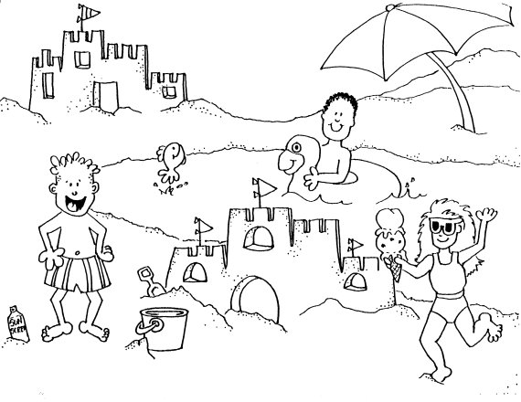 beach coloring pages free