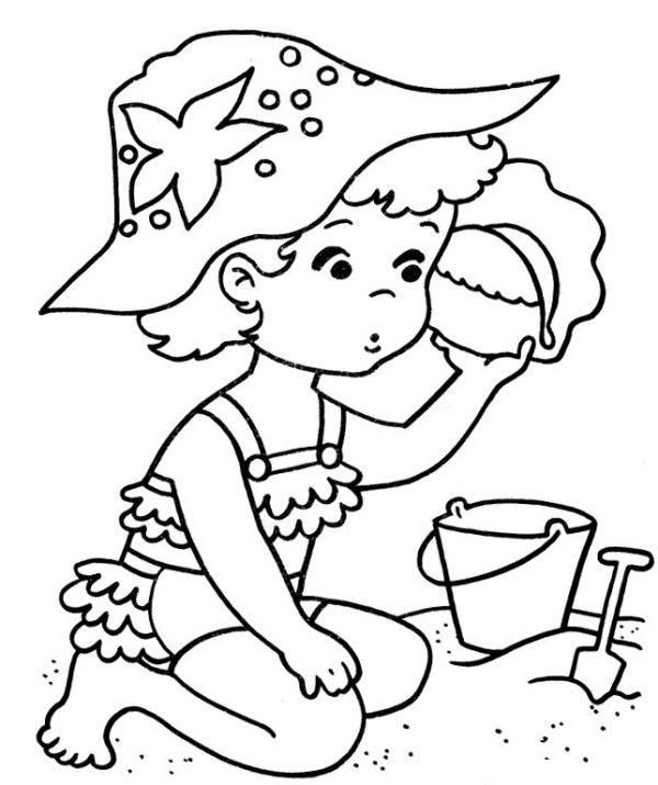 beach coloring pages preschool
