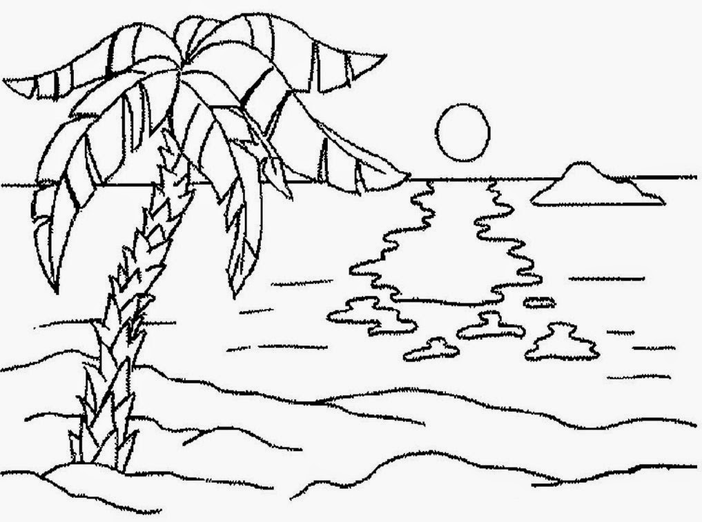 beach coloring pages to print