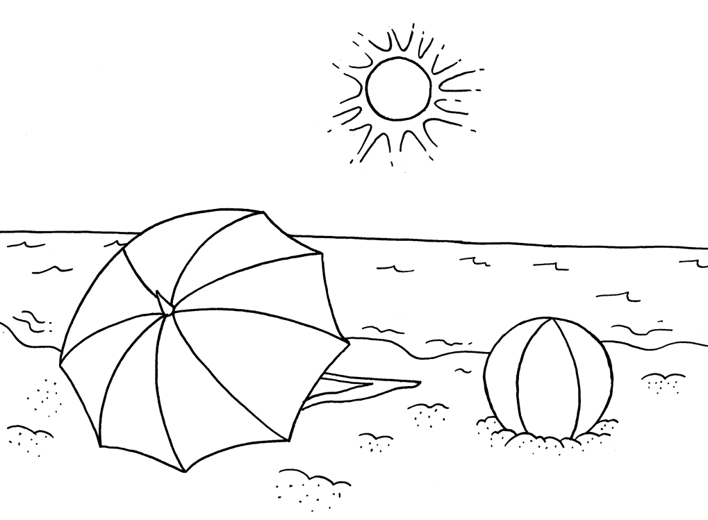 beach theme coloring pages