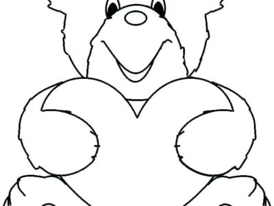 bear with heart coloring pages