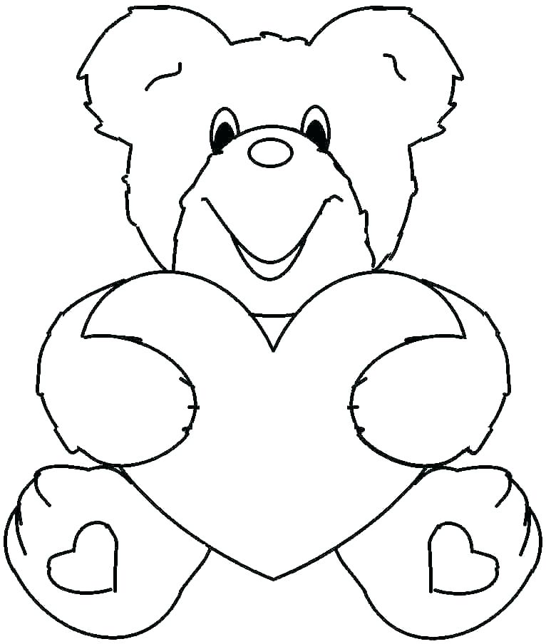 bear with heart coloring pages