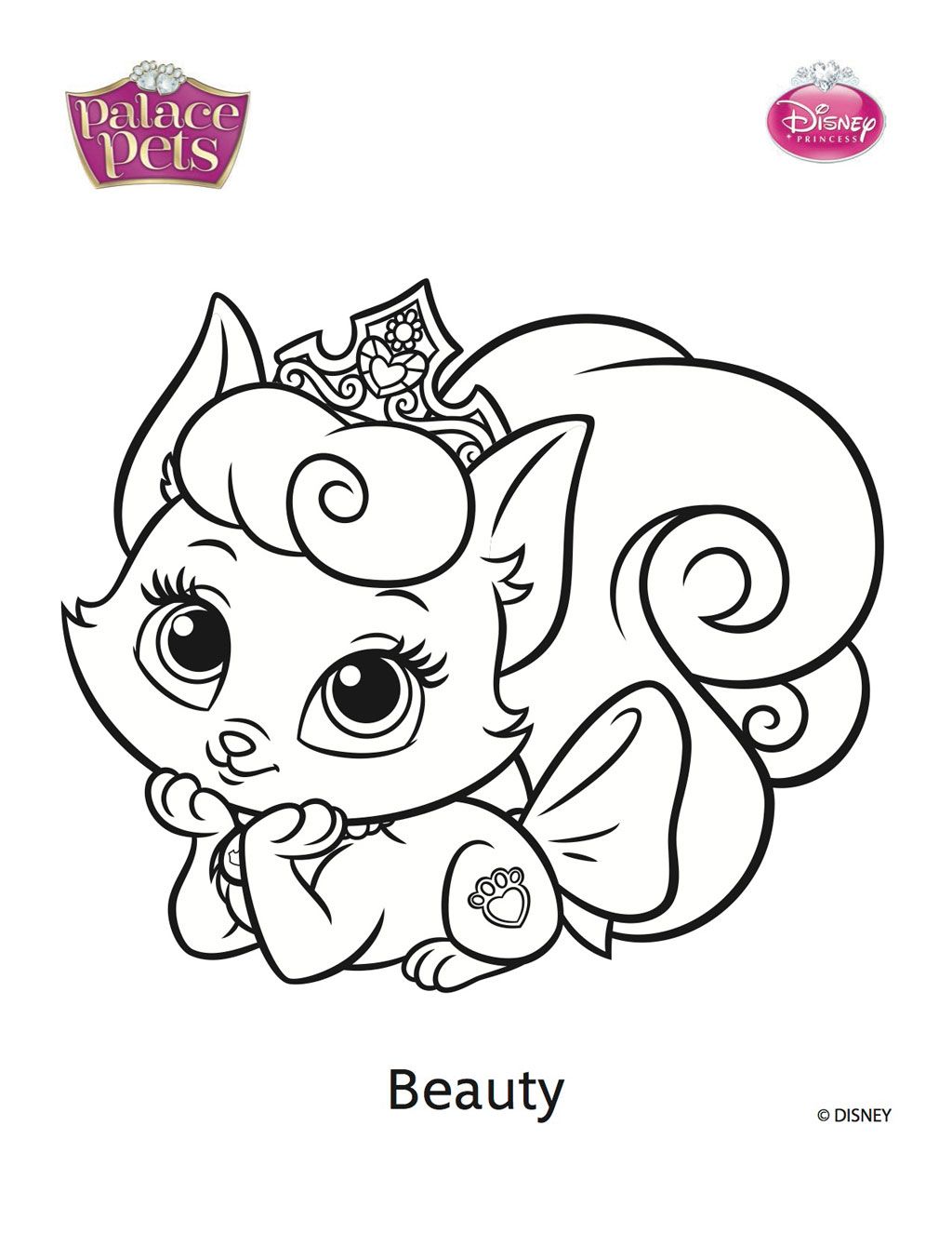 palace pets beauty coloring pages
