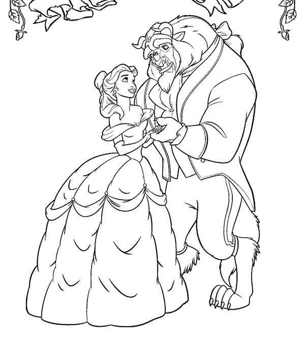 beauty and the beast coloring page beast