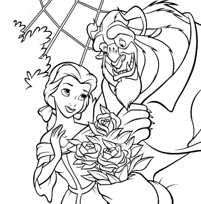 beauty and the beast coloring pages pdf