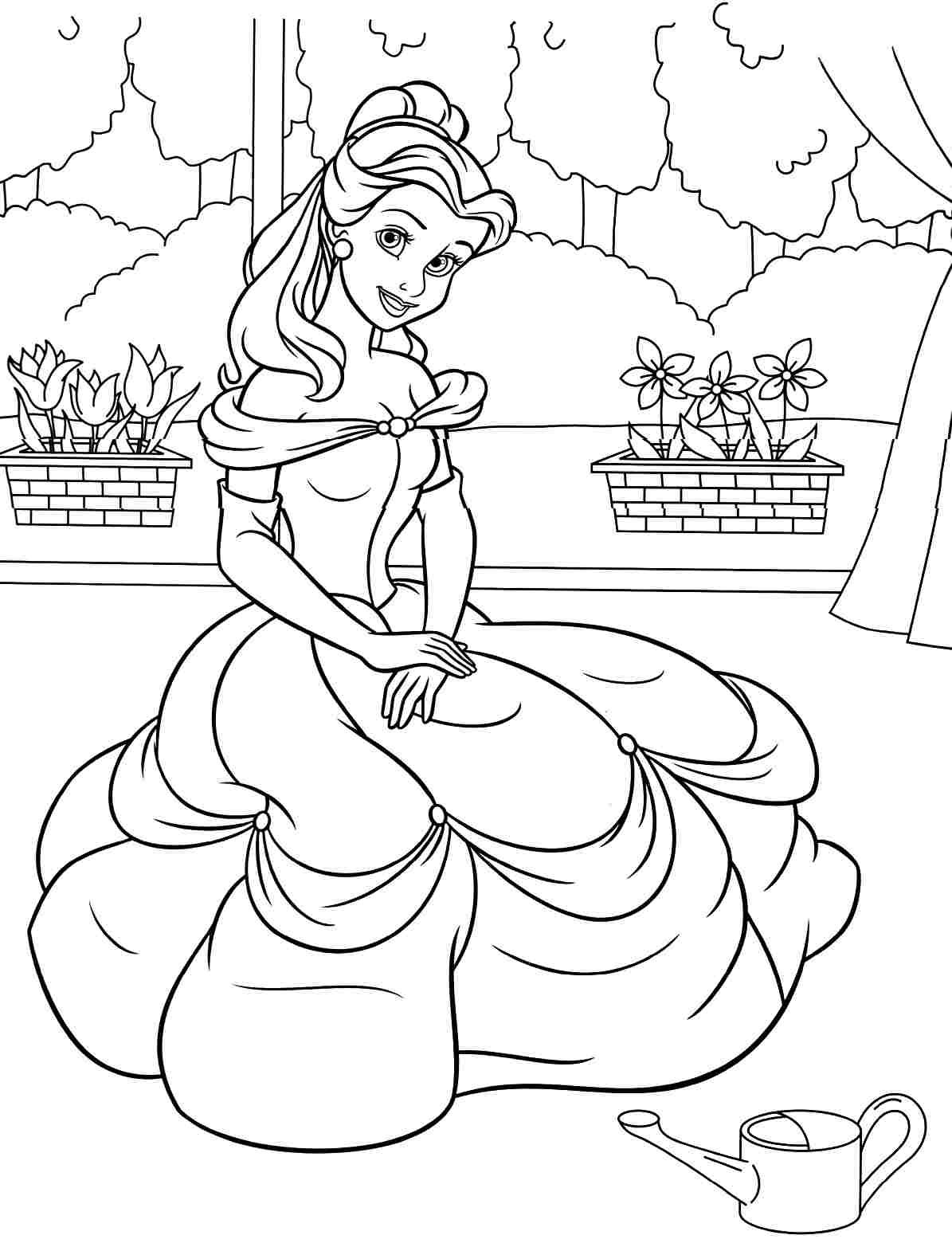 beauty and the beast free coloring pages