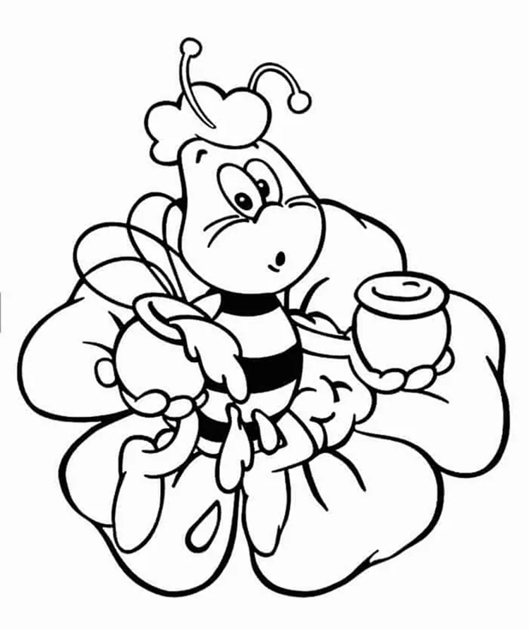 valentine bee coloring pages