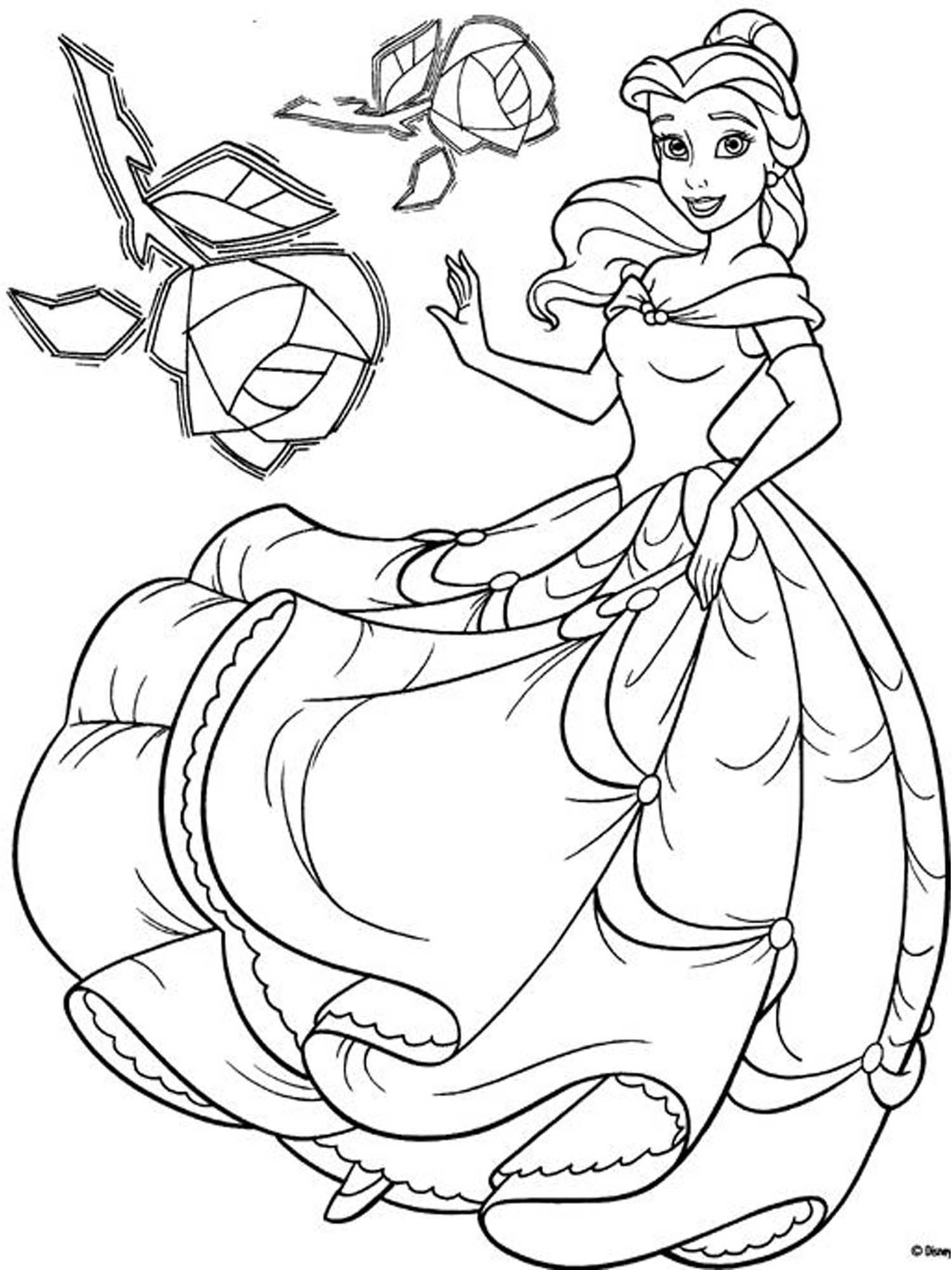 belle coloring pages for girls
