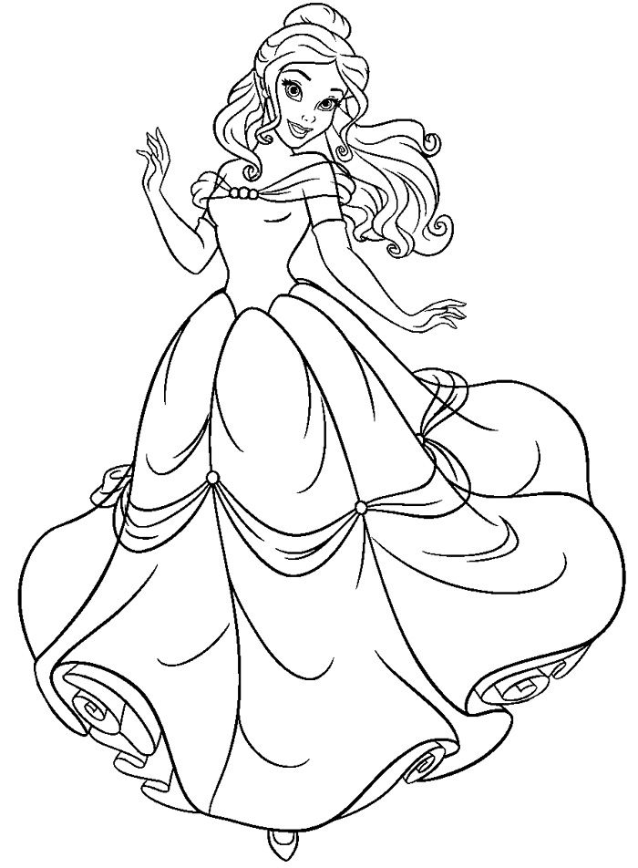 belle coloring pages for kids