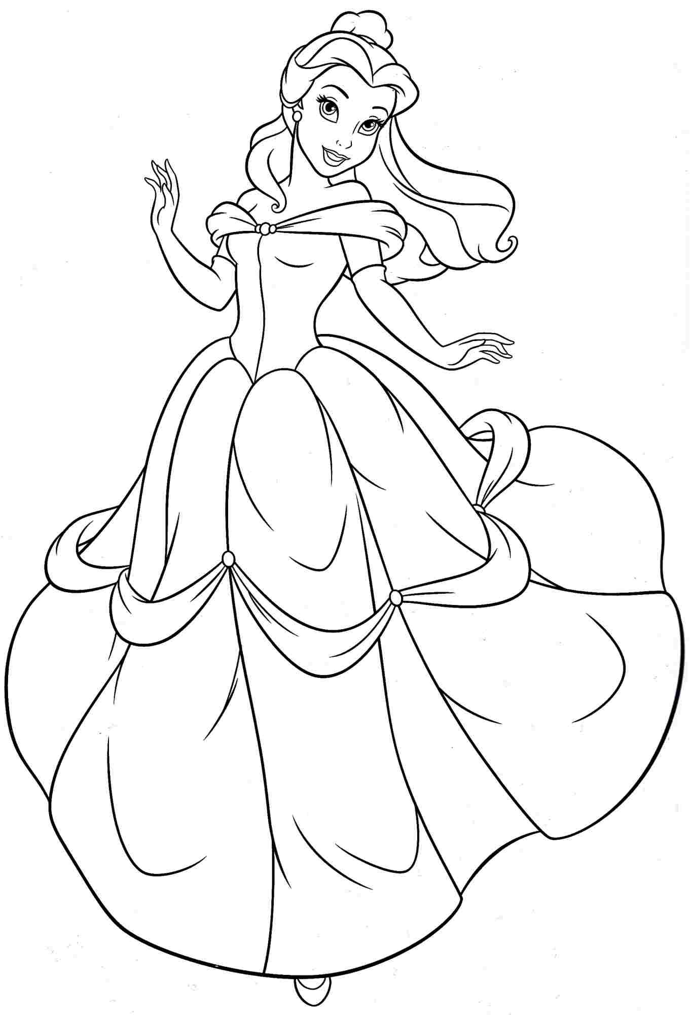 belle free coloring pages