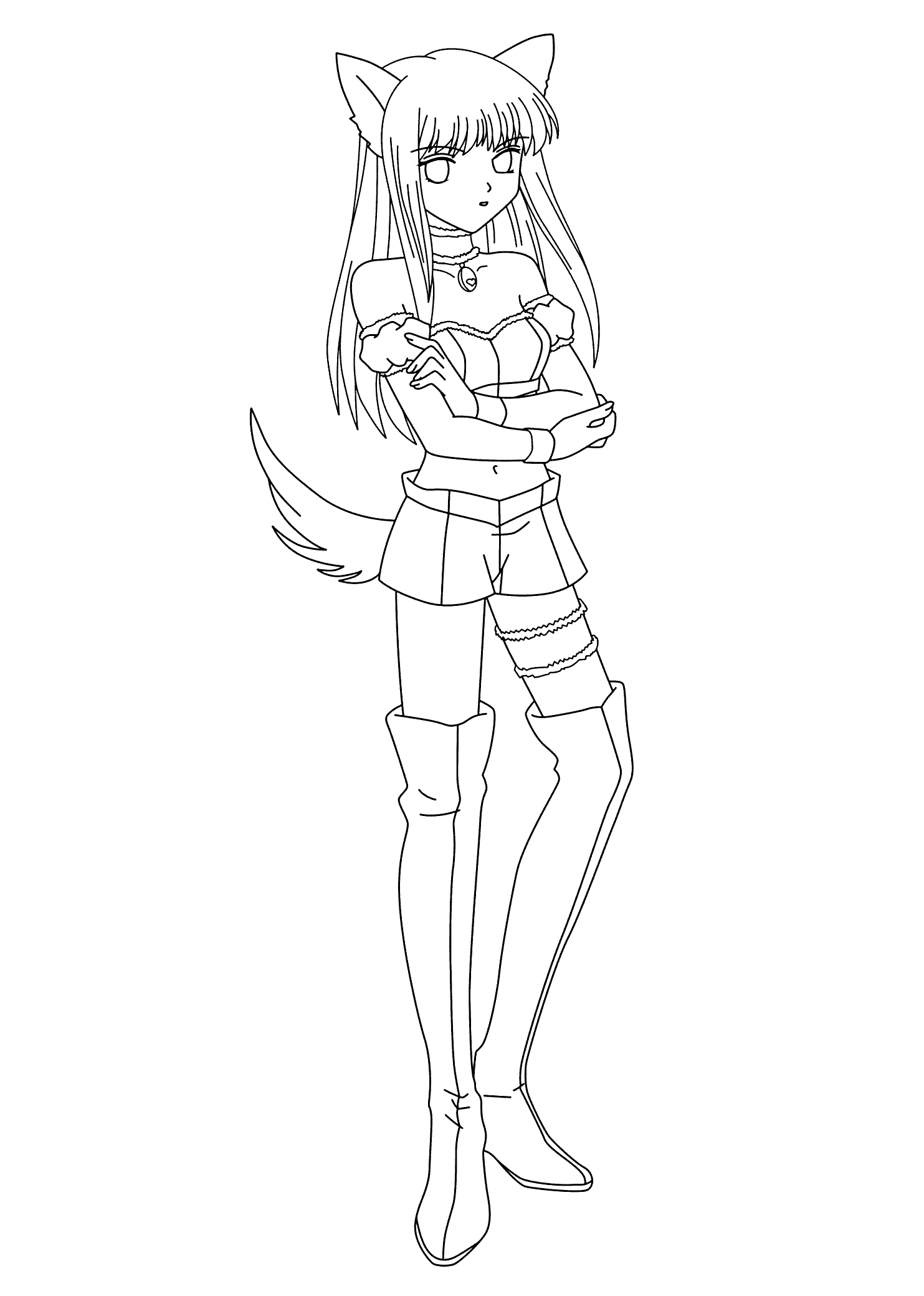 girl anime coloring pages