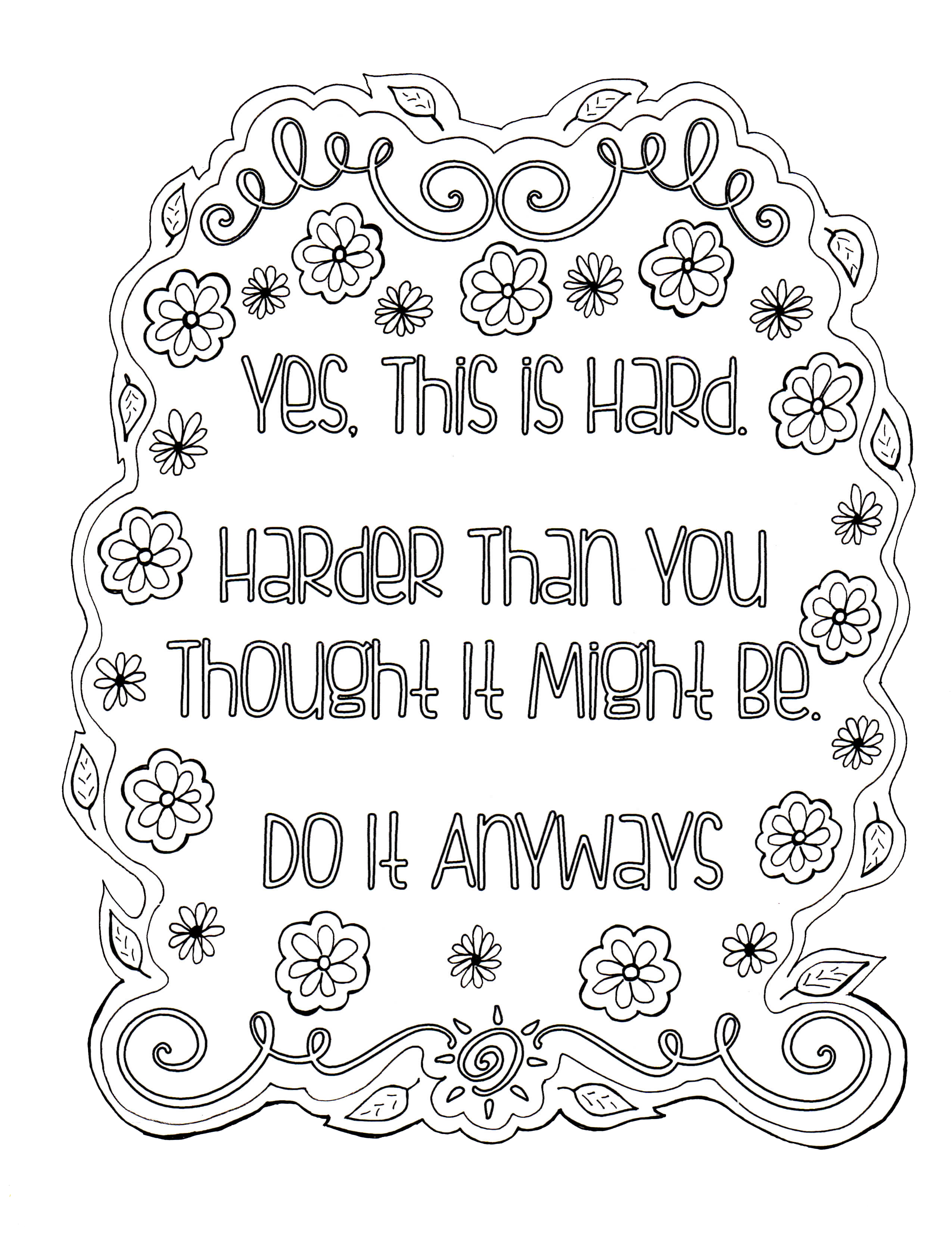 inspirational quotes coloring pages for adults