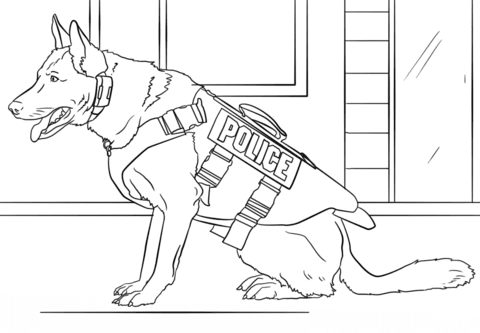 police dog coloring pages