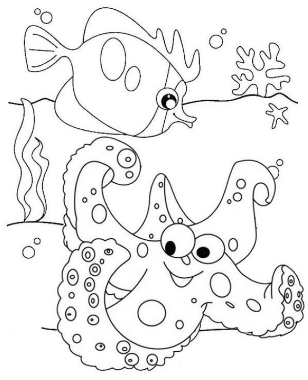 best starfish undersea coloring pages