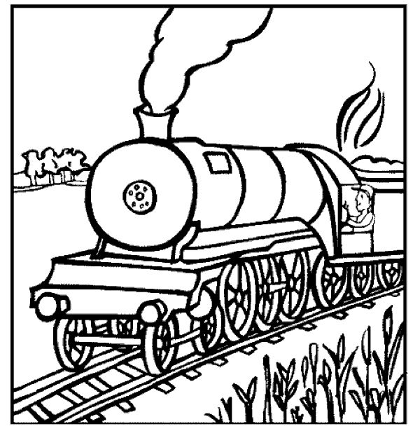 best steam train coloring page
