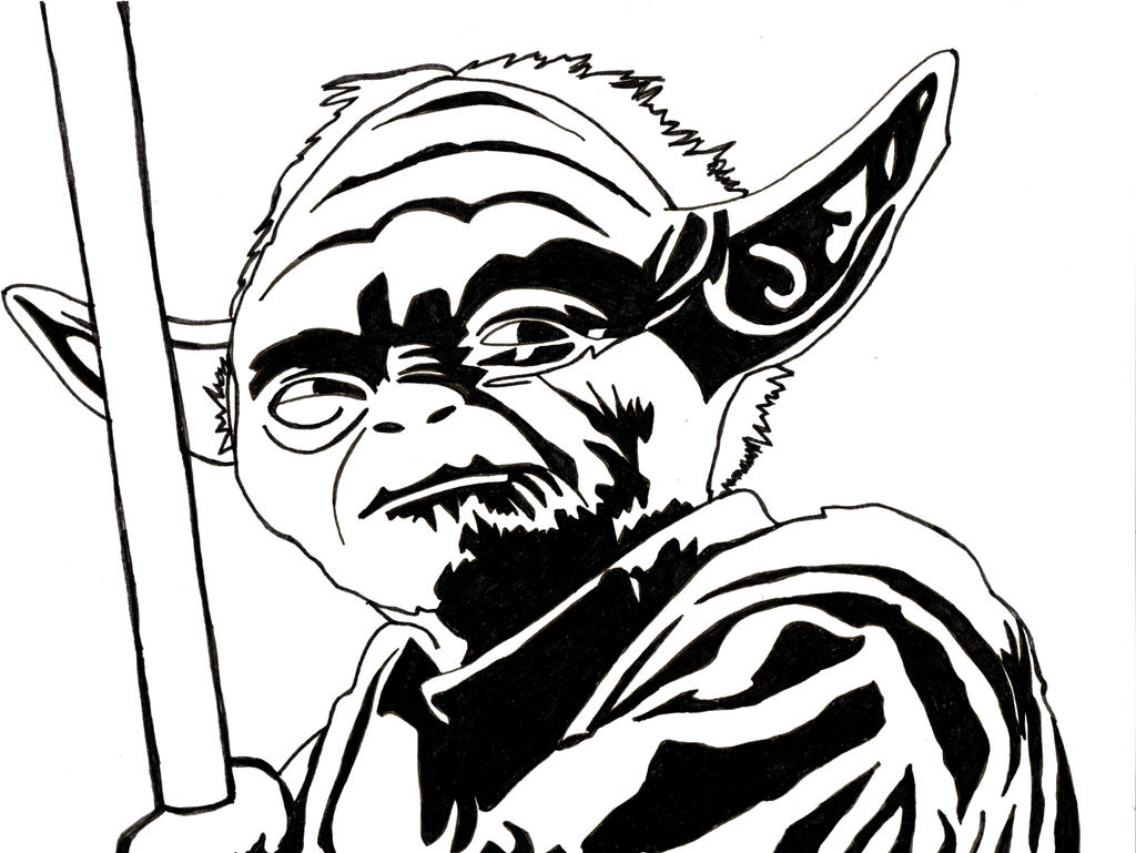 yoda fighting coloring pages
