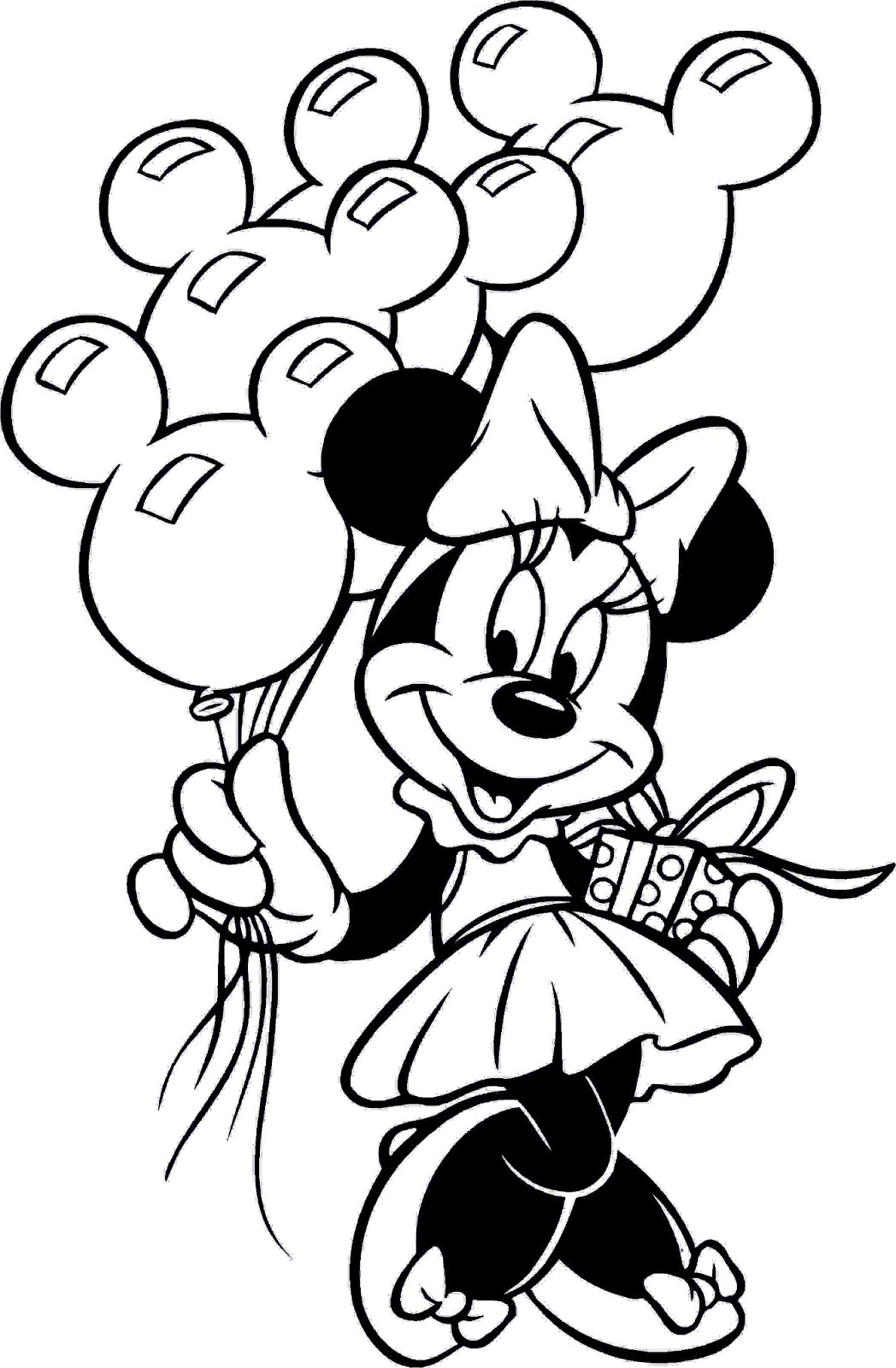 birthday minnie mouse coloring pages