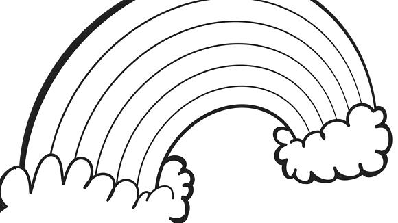 black and white rainbow coloring page