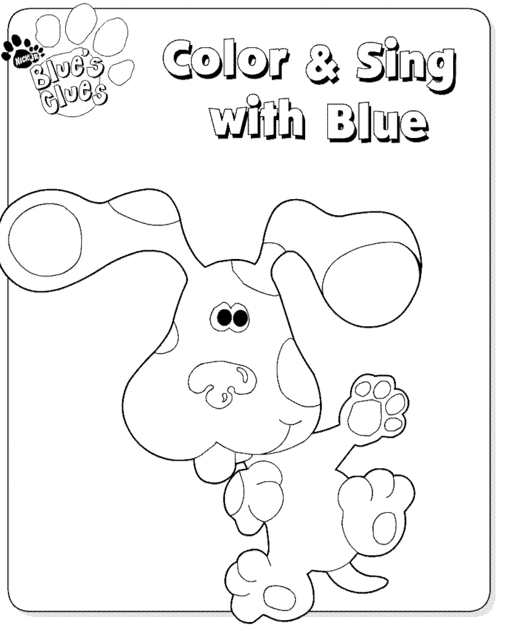 free coloring pages for kids blues clues