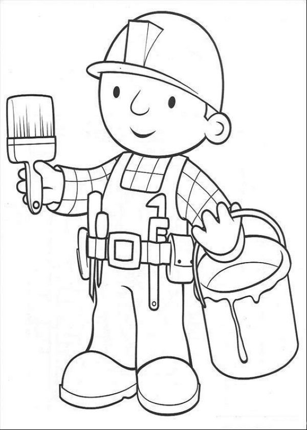 bob the builder painting coloring page
