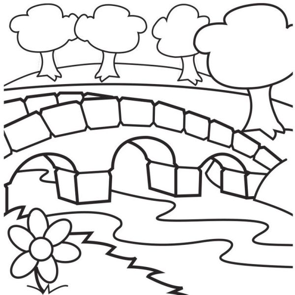 bridge garden coloring sheet