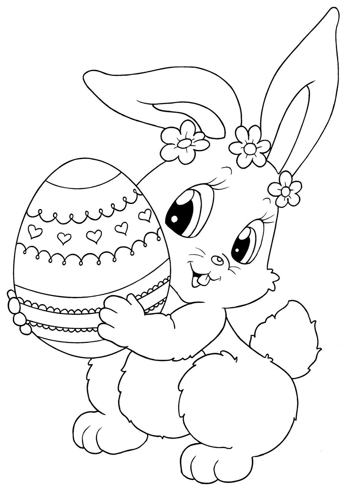 bunny with carrot coloring pages