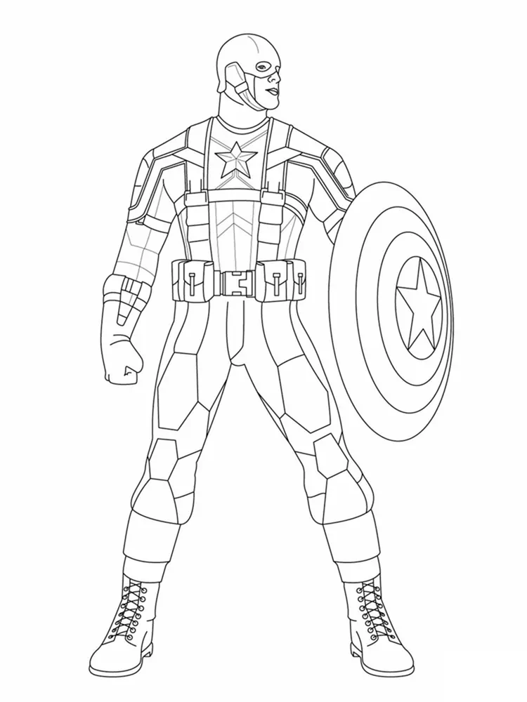 adult captain america coloring page