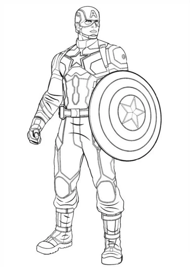 captain america shield coloring pages