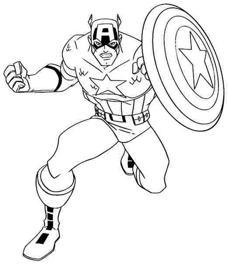classic captain america coloring page