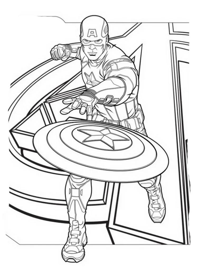 marvel captain america coloring pages