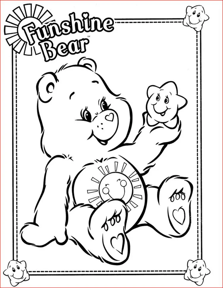 funshine care bear coloring pages